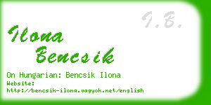 ilona bencsik business card